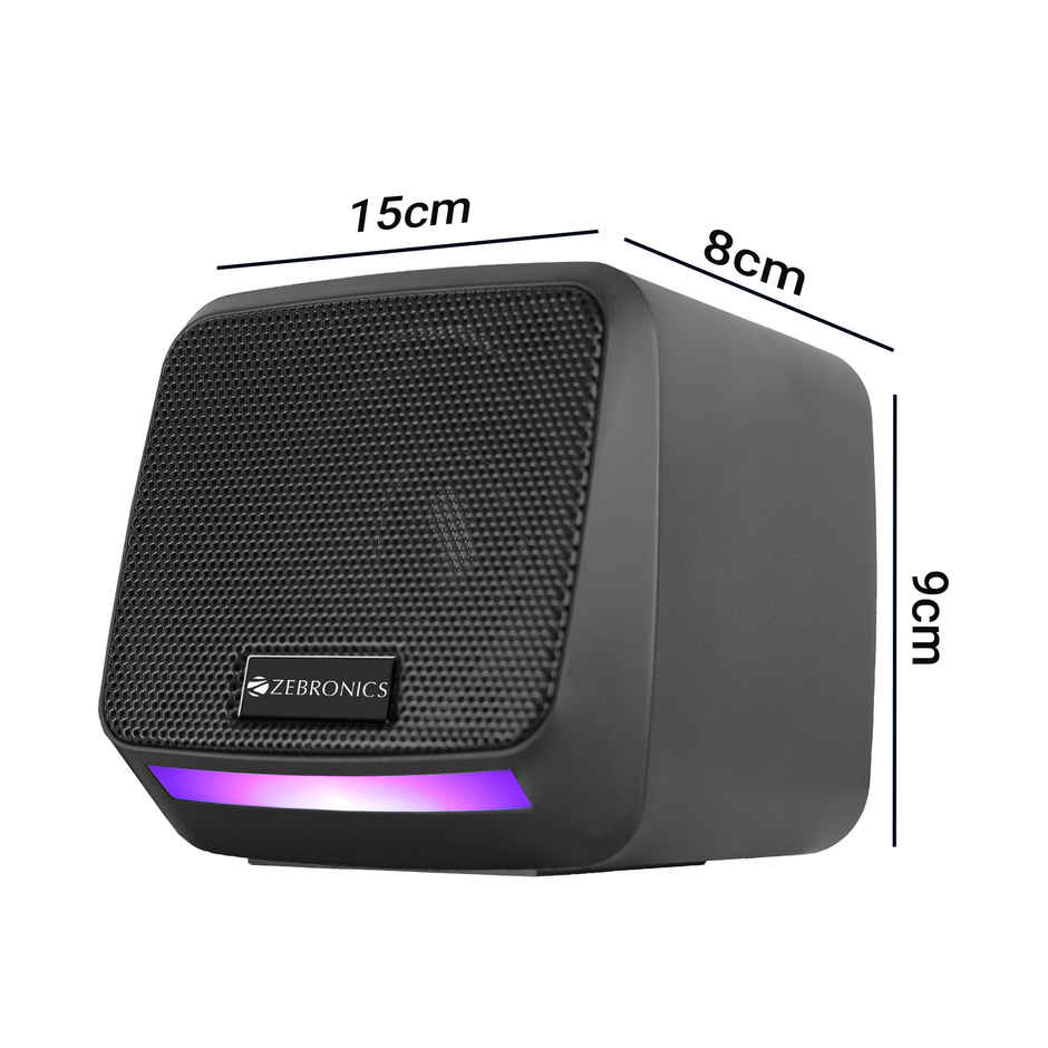 Zebronics Igloo 1 USB Speakers | 8W | LED | AUX | Volume Control | PC Laptop