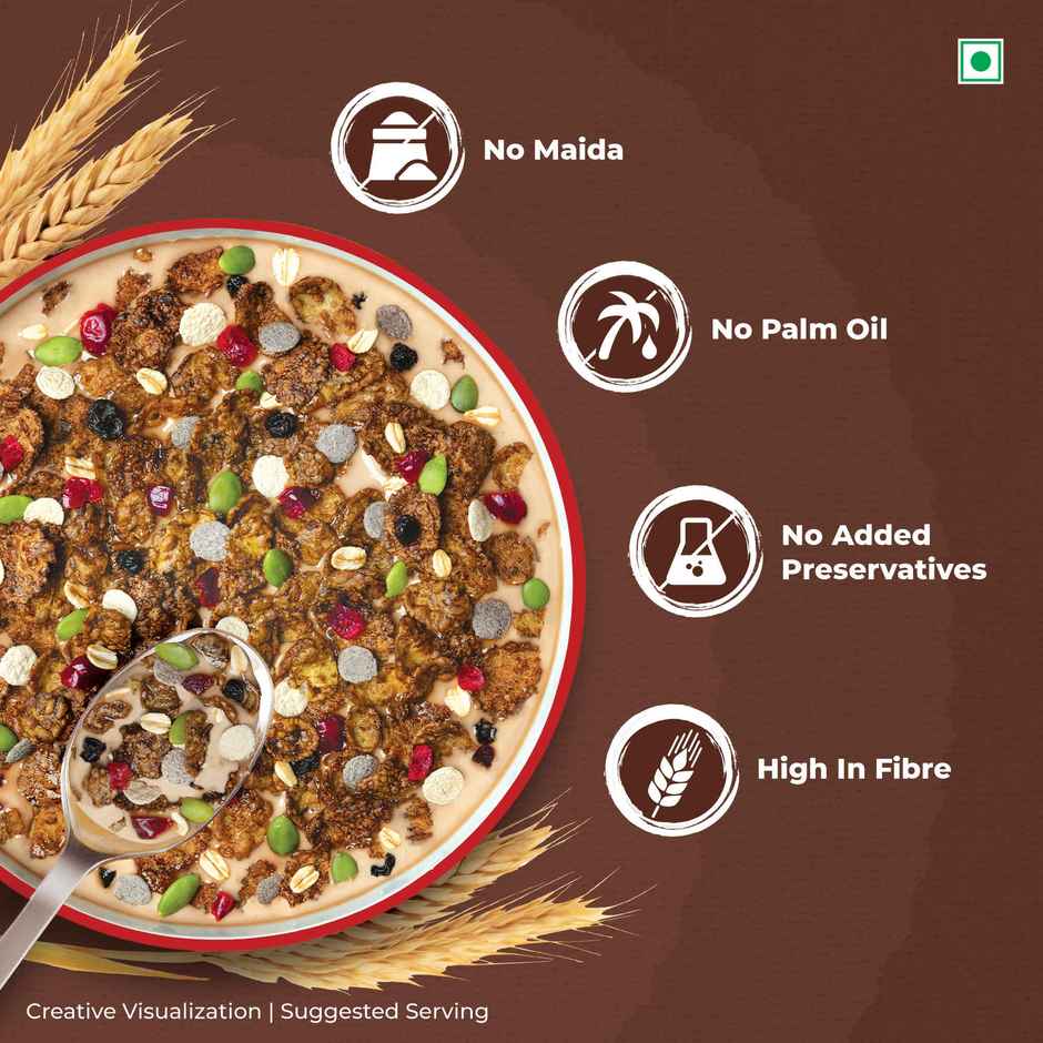 Kellogg's Choco Millet Muesli 78% Fruit, Seeds And Multigrain|Power Breakfast|No Maida No Palm Oil
