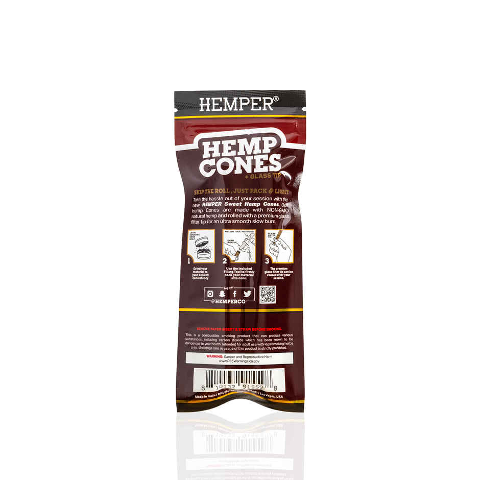 Hemper Sweet Flavoured Hemp Pre-Rolled Cones | Reusable Glass Tips