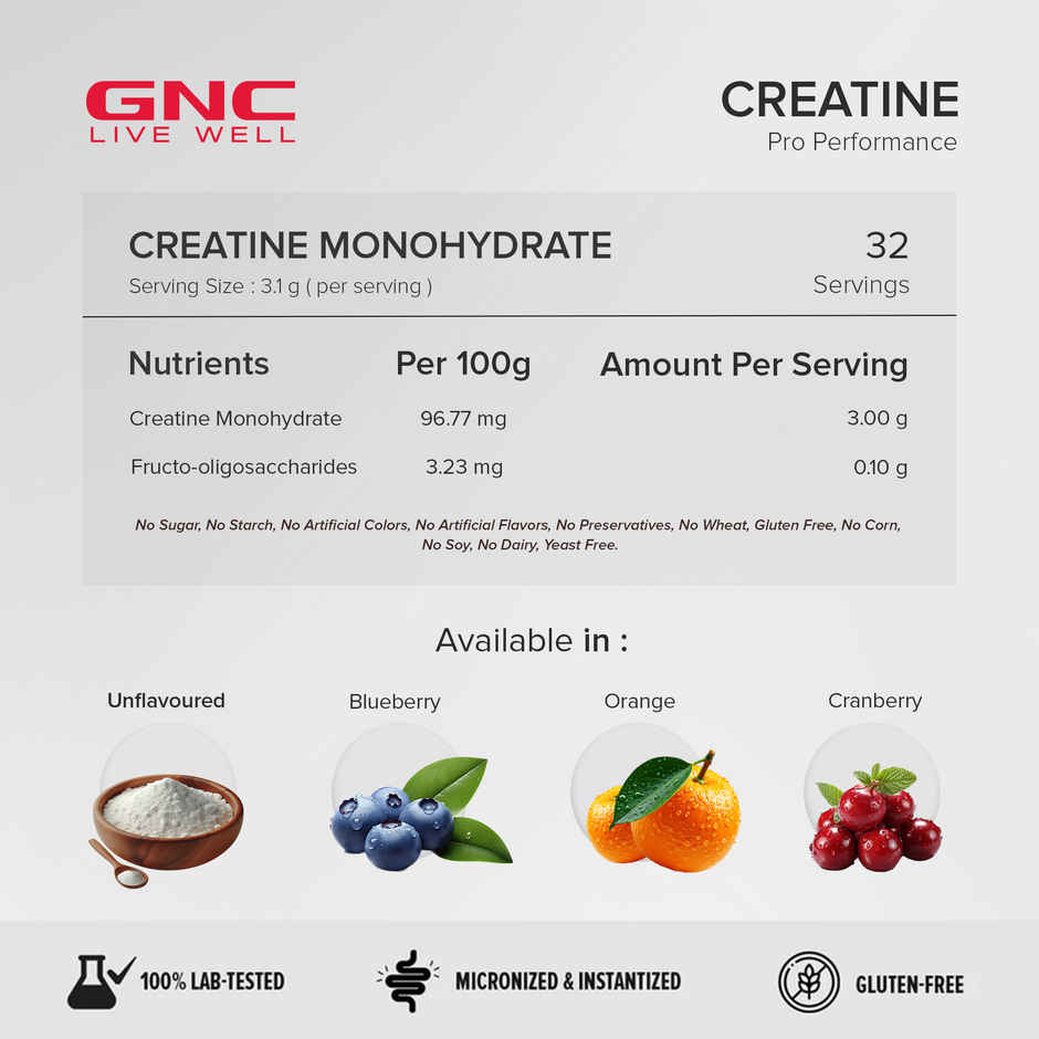 GNC Pure Micronized Creatine Monohydrate With Free Shaker