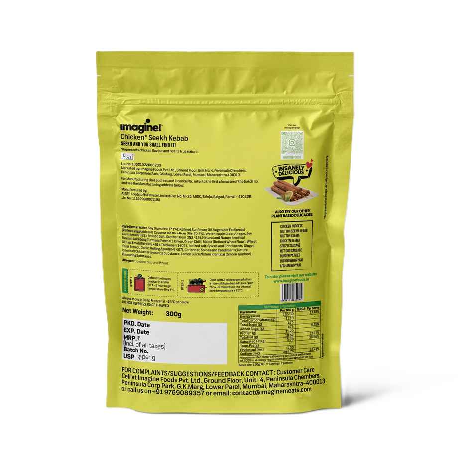 Imagine Plant Based Chicken Seekh Kebab