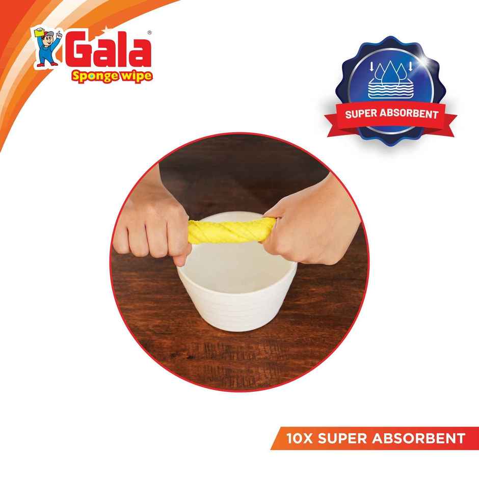 Mr. Muscle Kitchen Cleaner Spray, Fresh Lemon (450ml) & Gala Kitchen Sponge Wipe, Multicolor (3pc) Combo