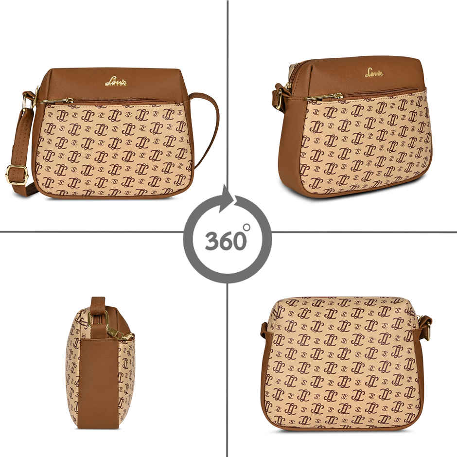 Lavie Women's Mono Ll Farah Crossbody Sling Bag | Ladies Purse Handbag | Taupe