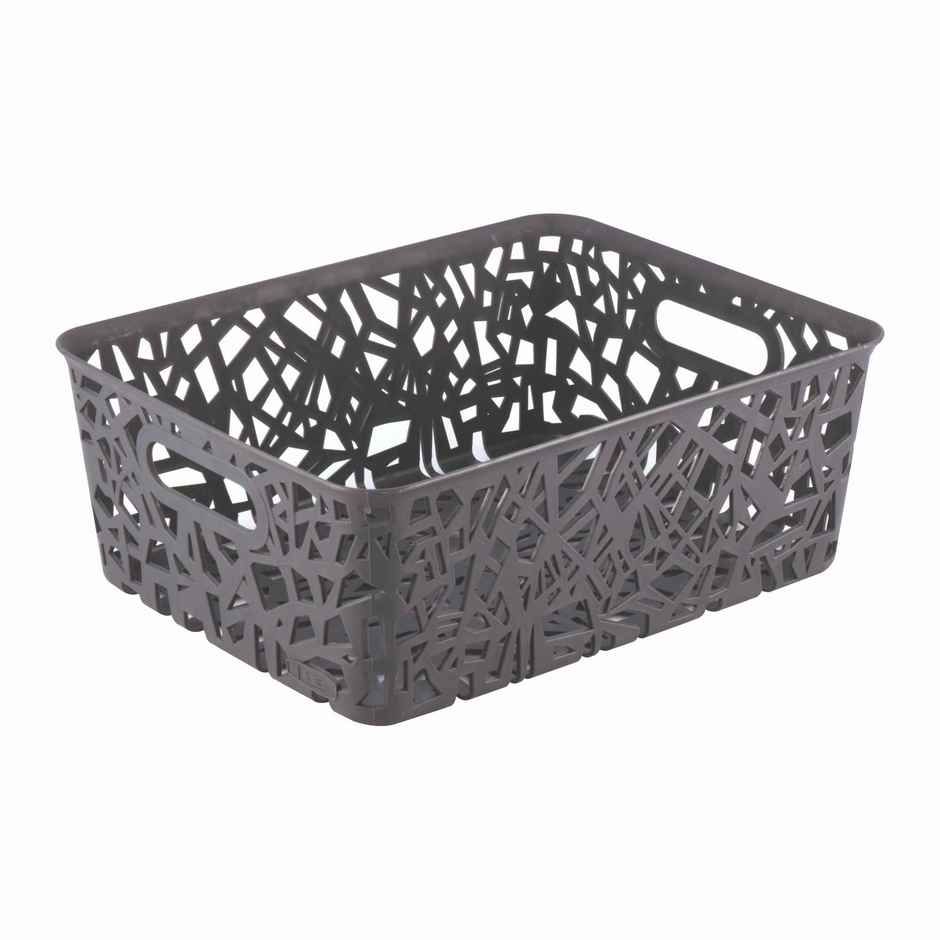Rectangular Plastic Storage Basket | Grey