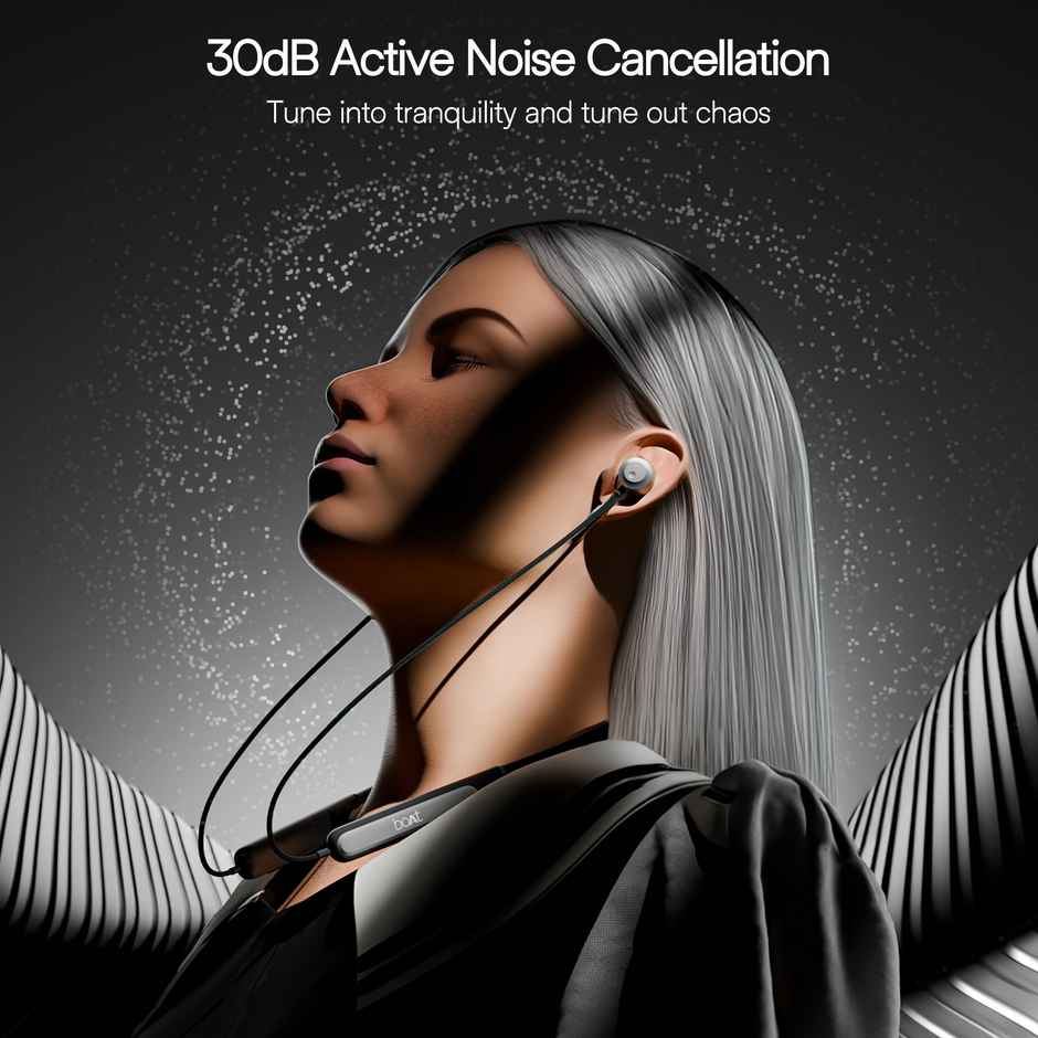 boAt Rockerz 210 ANC Bluetooth in Ear Neckband w/Spatial Audio, 30dB ANC, AI-ENx Technology, 40hrs Playback, EQ Modes, 13 mm Drivers, Dual Pairing & Fast Pair - Onyx Black