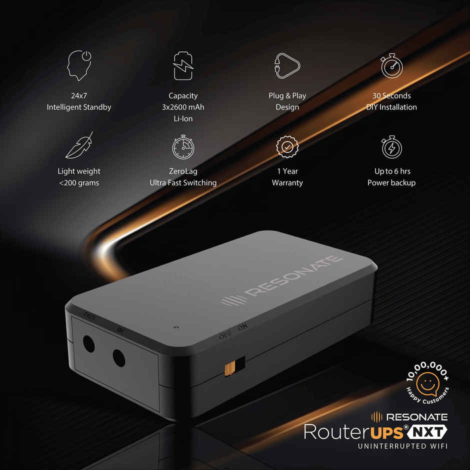 Resonate MiniUPS 12V3A, Upto 6 hours Backup - Nxt