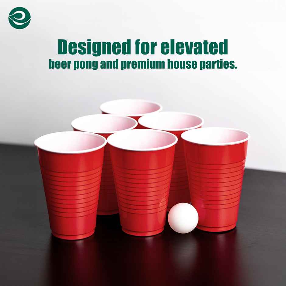 ECO SOUL | Beer Pong | Party Glasses | 16 oz | Red | 10 Count