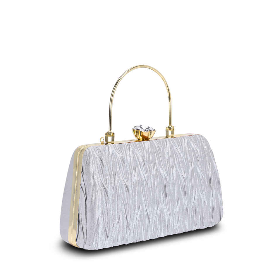 Lavie Women's Tara Framed Clutch | Ladies Purse | Silver