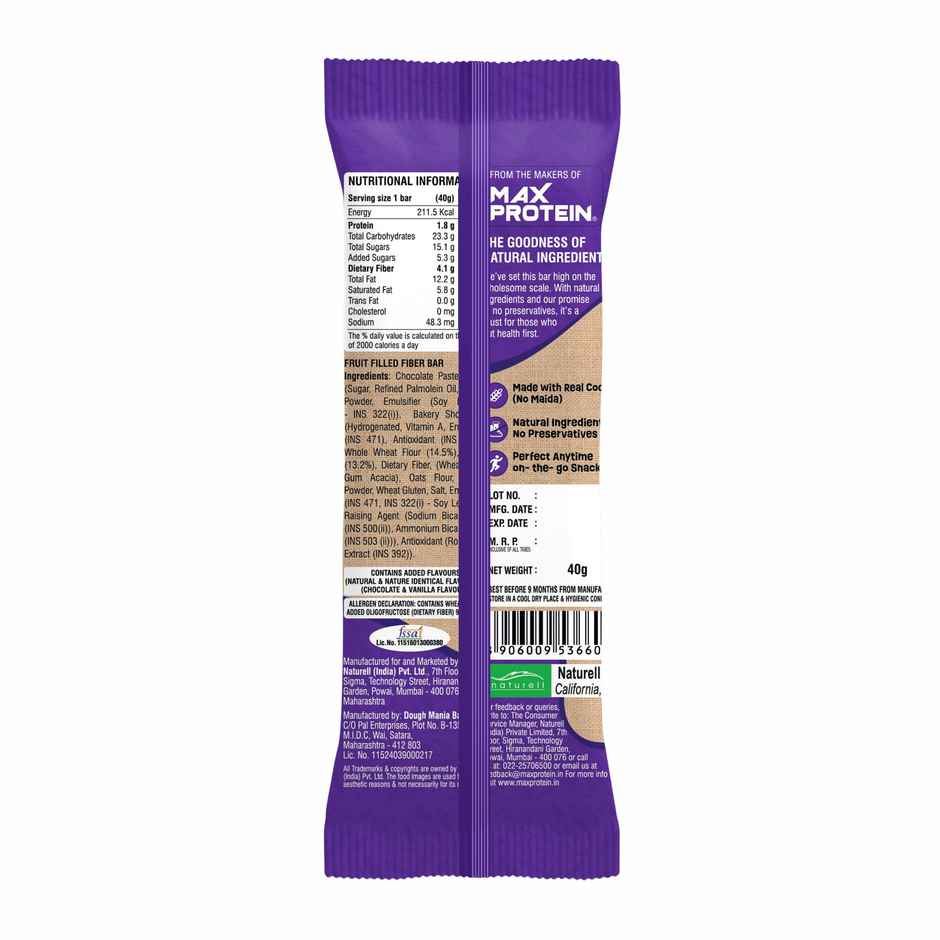 Rite Bite Melting Chocolate Chocofill Fiber Energy Bar