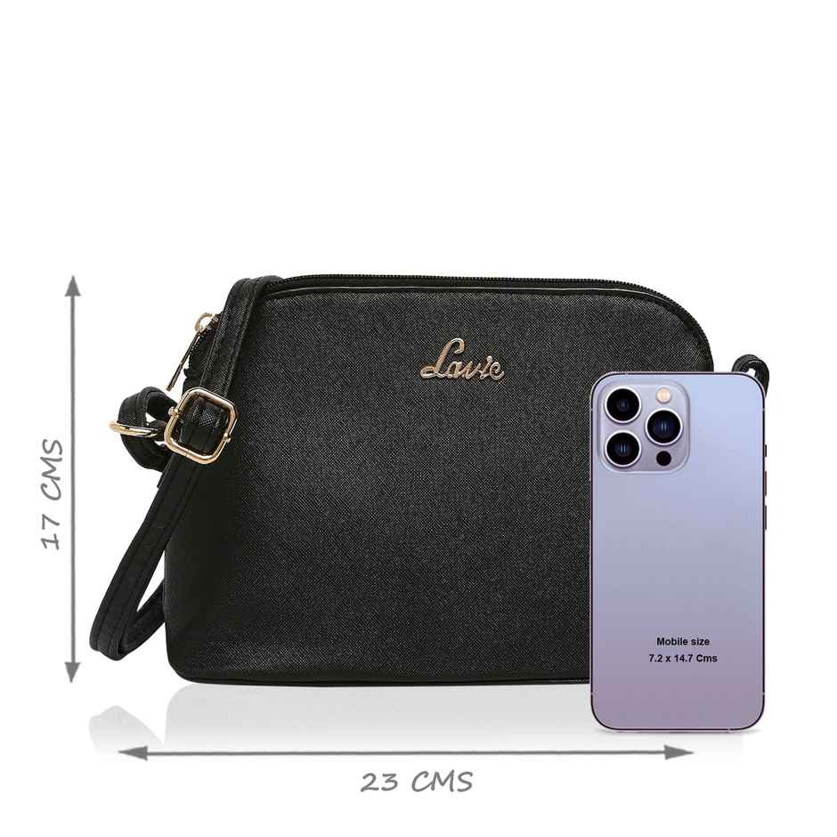 Lavie Women's Csb Synthetic Leather Satchel Bag | Medium | Black