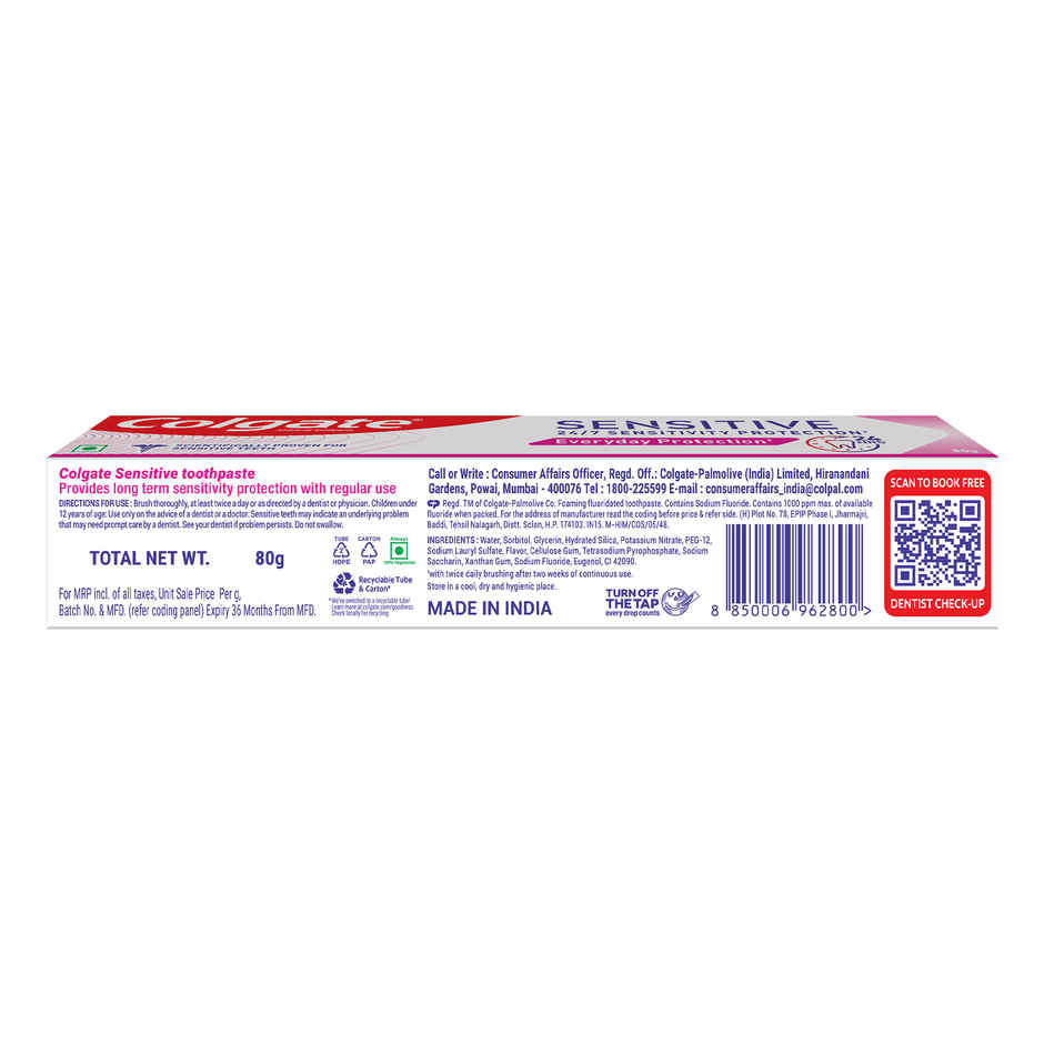 Colgate Sensitive Everyday Protection Toothpaste For Sensitivity Relief