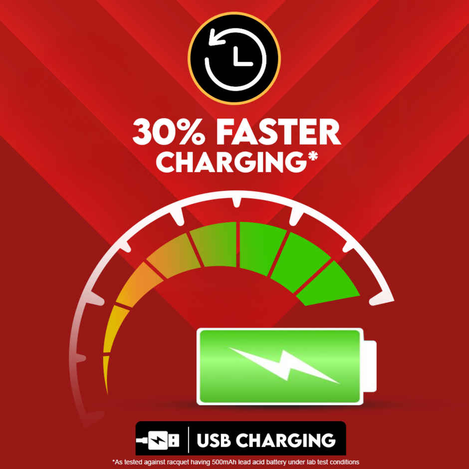 Mortein Advanced Electric Mosquito Racquet Bat | 30% Longer Battery Combo