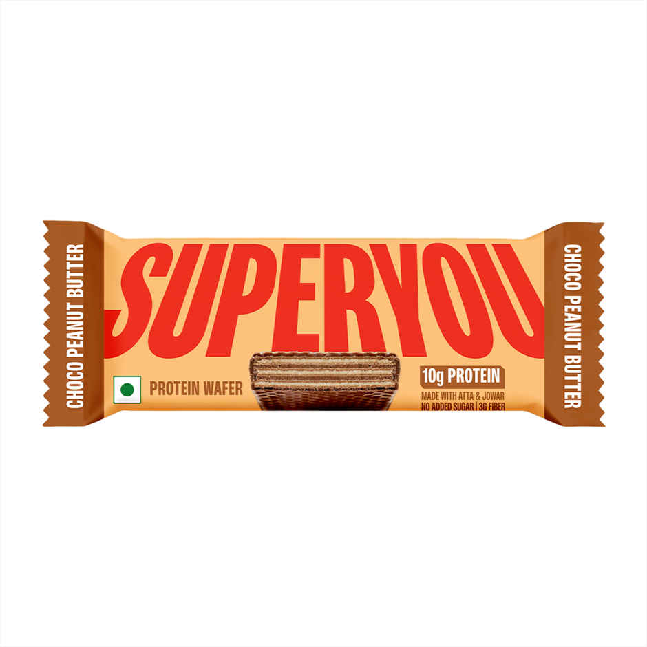 SuperYou 10g Protein Wafer Bar - Choco Peanut Butter (Made with Atta & Jowar. No Added Sugar.)