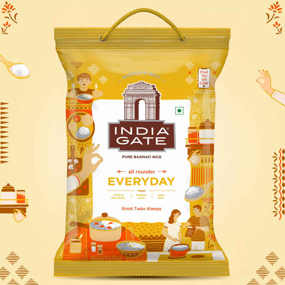 India Gate All Rounder Everyday Basmati Rice | Aged Rice | Fluffy and Non-Sticky