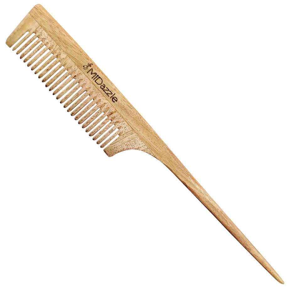 Midazzle Organic Kacchi Neem Wooden Tail Comb | MINC2107
