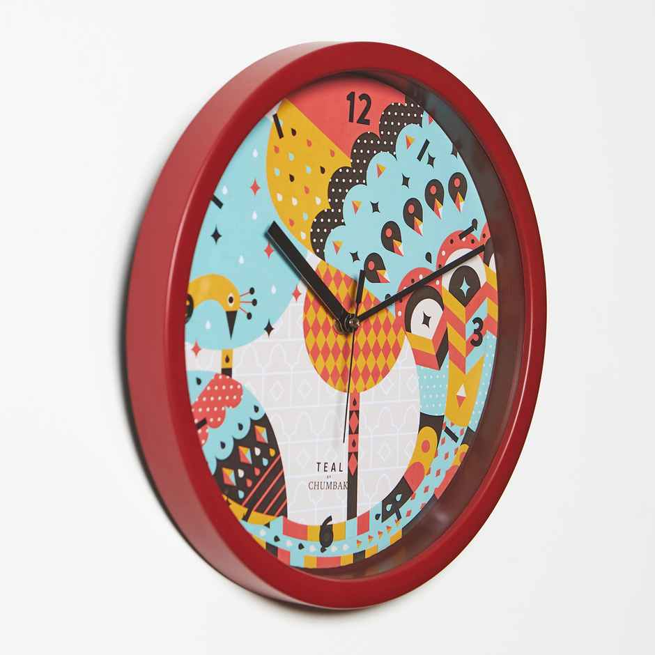 Teal By Chumbak | Peacock Pride Wall Clock | Assorted