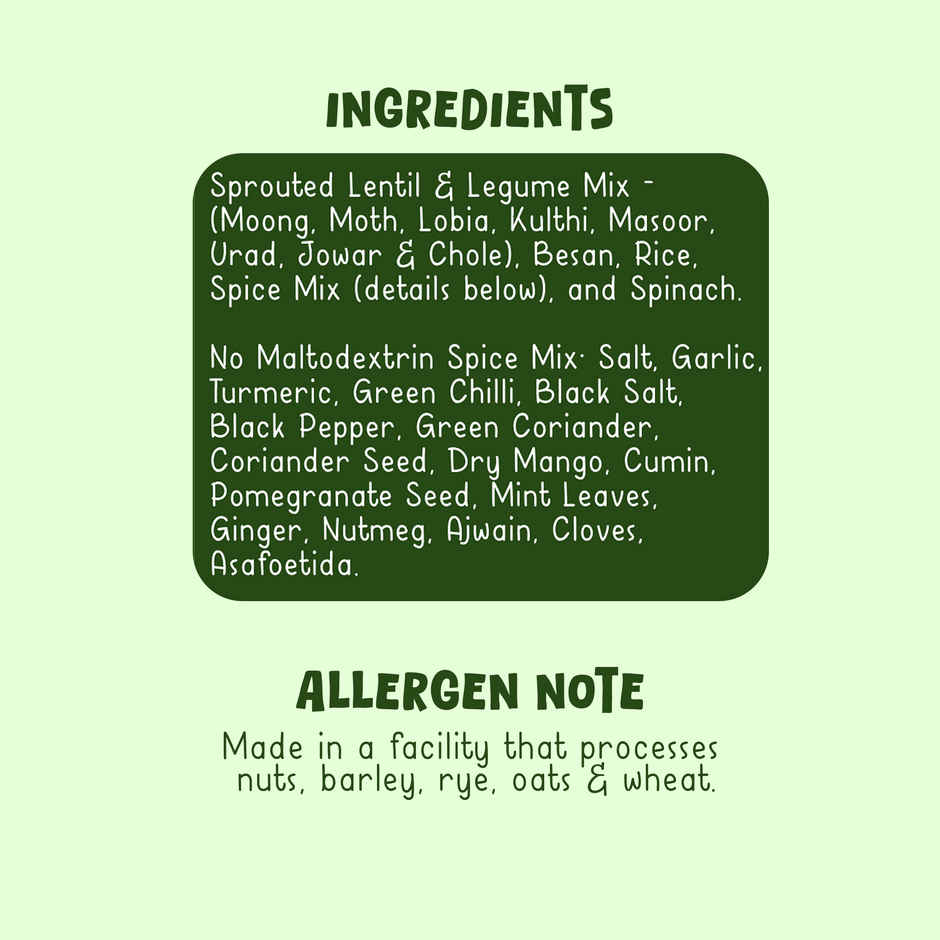Gladful Spinach Protein Sprouted Lentils and Millets Instant Chilla Mix