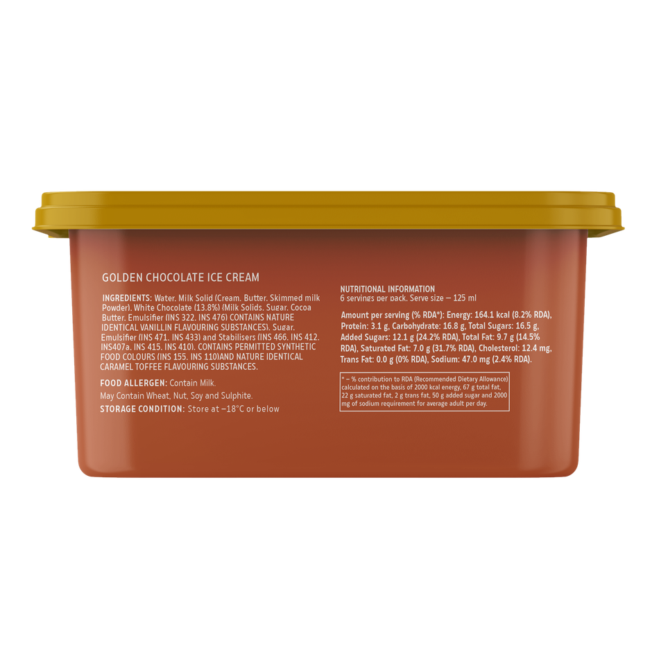 Hocco Golden Chocolate Ice Cream Tub