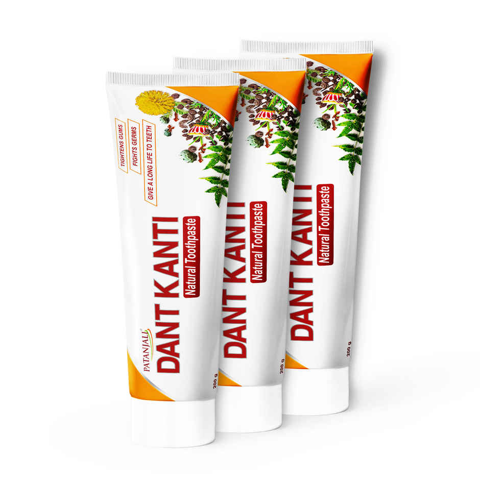 Patanjali Dant Kanti Natural Toothpaste - Herbal Oral Care, Fights Cavities and Germs