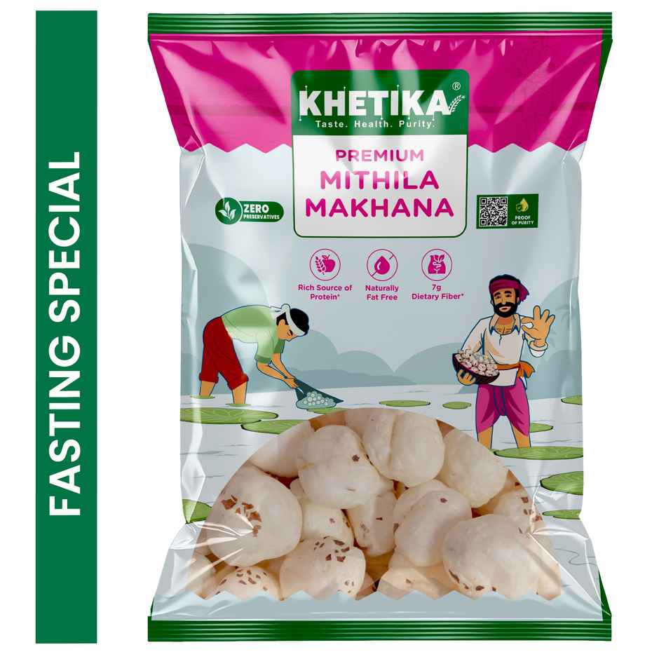 Khetika Mithila Raw Makhana | Fit for Fasting | Rich in Calcium | Zero Preservatives Combo