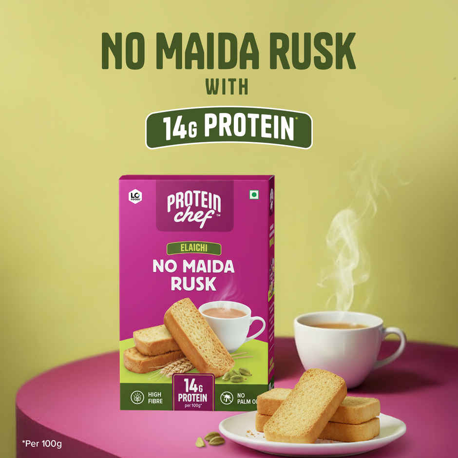 Protein Chef High Protein No Maida Premium Rusk (Elaichi Toast)