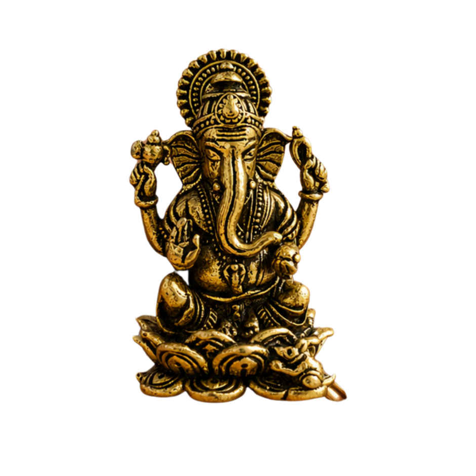 Pure Brass Ganesha Idol | Estoria Collective