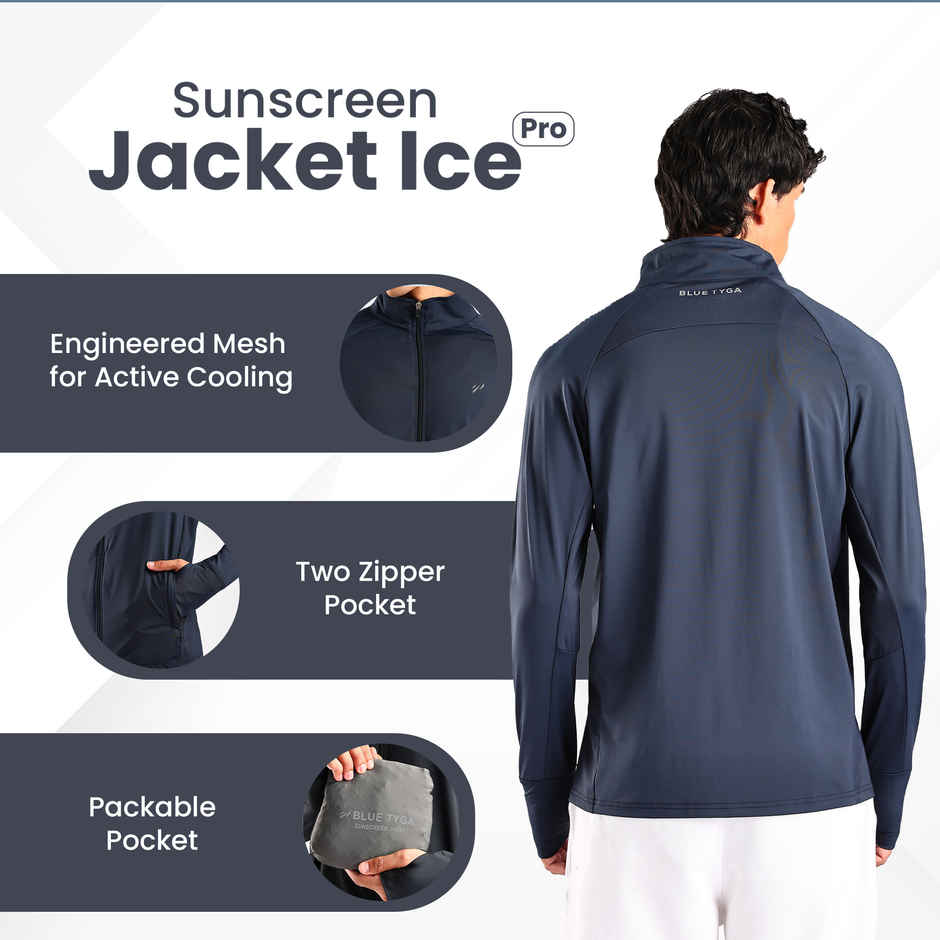 Blue Tyga Men's Sunscreen Jacket | SJE0005 | Navy - M
