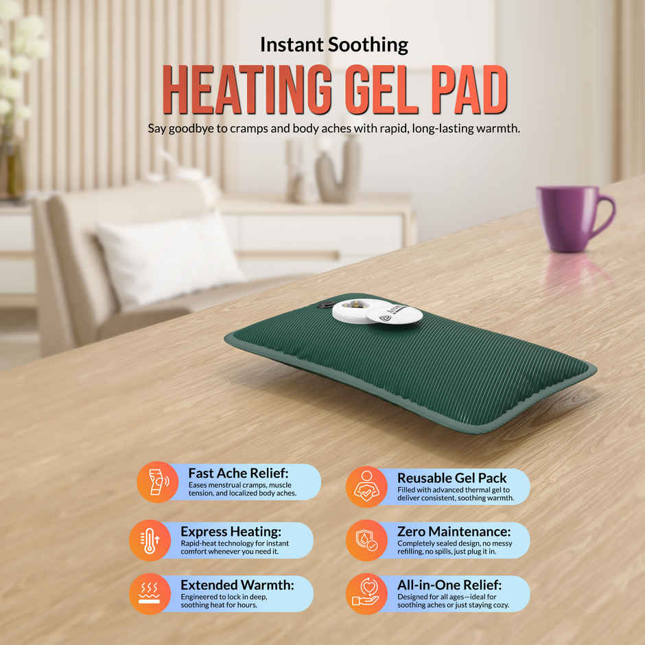 Aroma HGB6 Twill Design Heating Warm Gel Bag For BackPain, Bedwarmers, Joint Pain Relief | Green