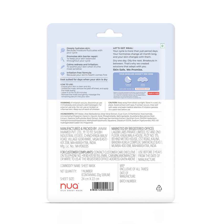 Nua Nose Strip (1pc) & Nua Hydrating Sheet Mask With Ceramides & Hyaluronic Acid (1pc) Combo