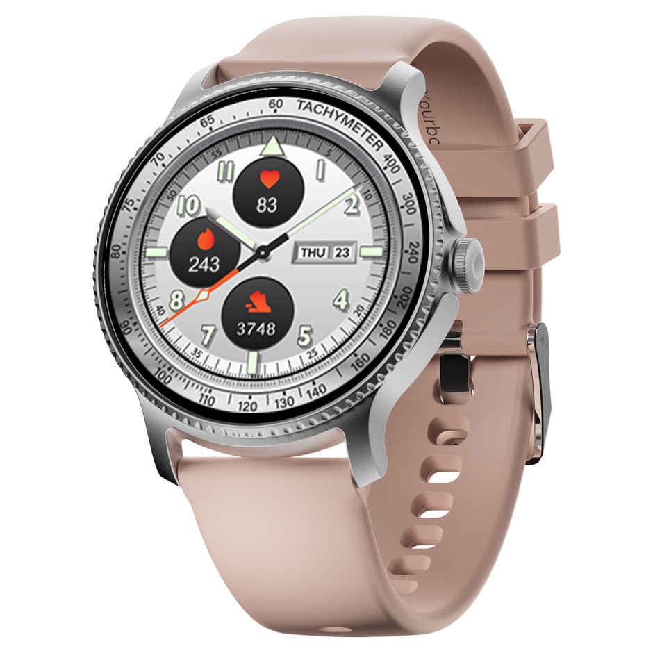 boAt Lunar Discovery w/ 1.39" (3.5 cm) HD Display, Turn-by-Turn Navigation, BT Calling, Emergency SOS, QR Tray, Smart Watch for Women - Cherry Blossom