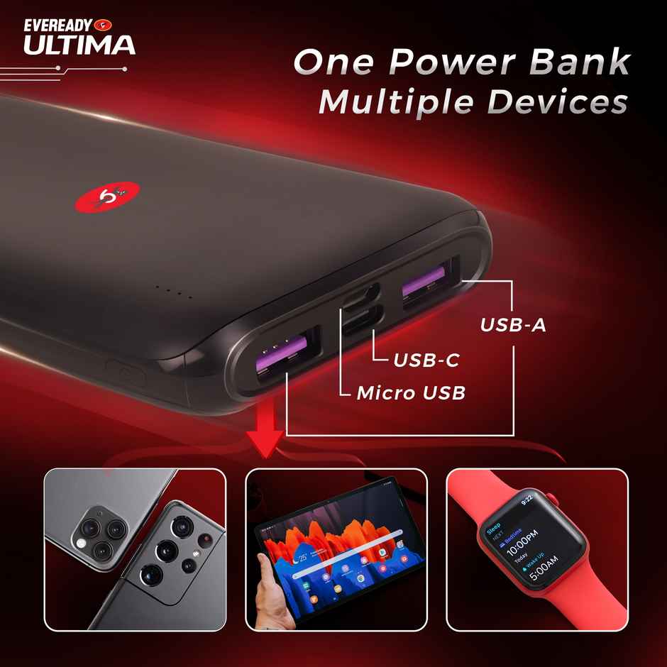 Eveready Ultima 10000 mAh Regular | Power Bank With Cable and Analog Display - PB01