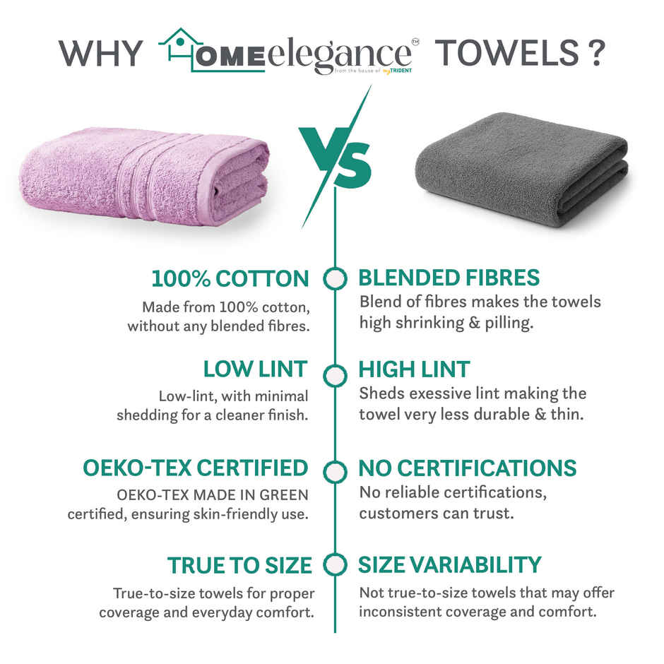 myTrident Comfort Living Cotton Bath Towel | Violet Sky