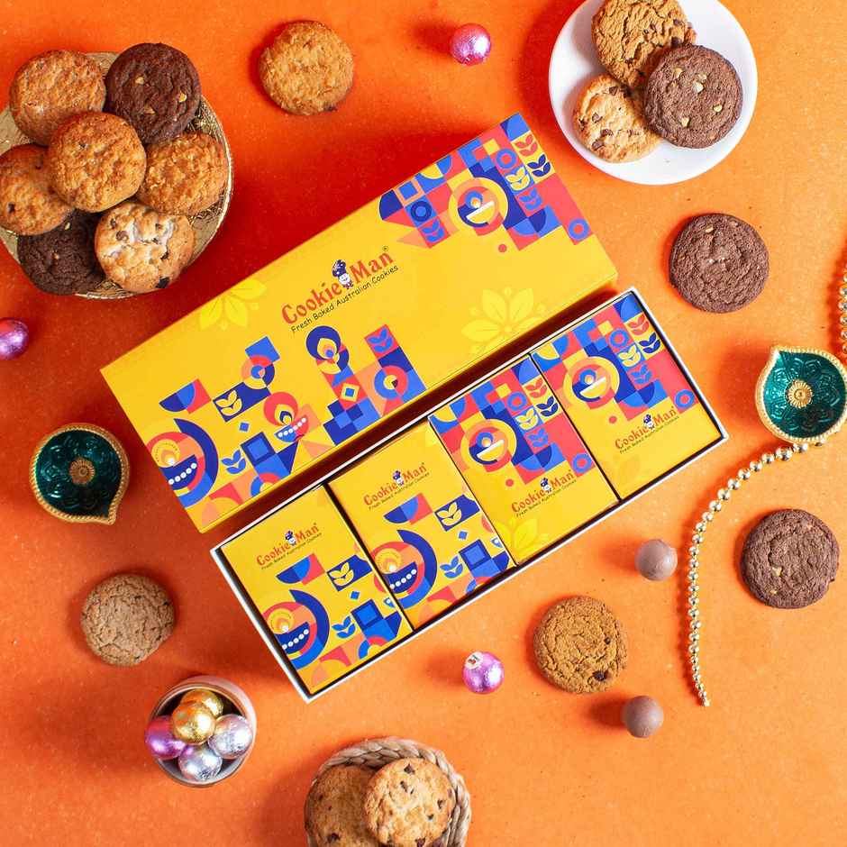 Cookie Man  Assorted Cookies & Chocolate Gift Box Hamper Pack