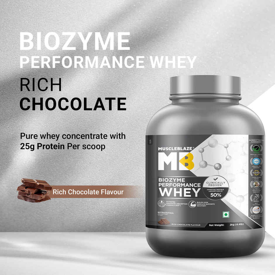 Muscleblaze Biozyme Performance Whey Protein Powder, (Rich Chocolate)