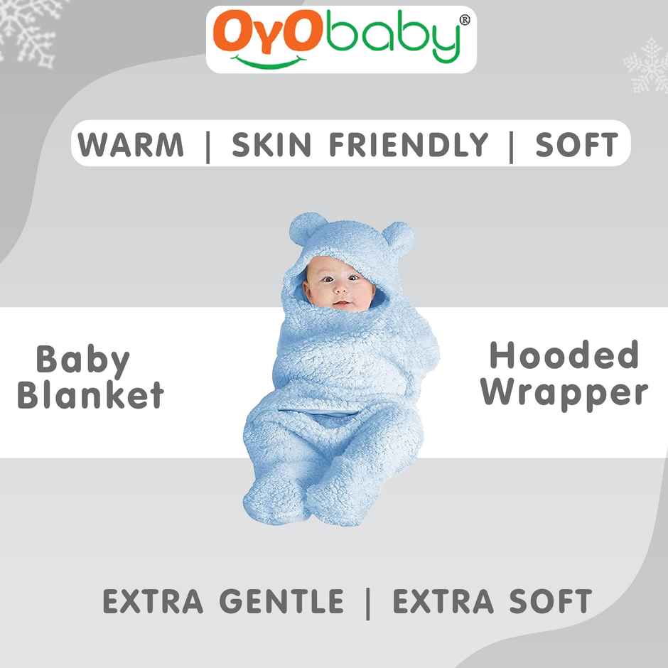 Oyo Baby Blankets For New Born Baby Plain Pink + Plain Blue Combo