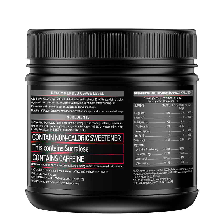 MuscleBlaze Pre Workout 200 Xtreme, (Berry Bolt, 30 Servings)
