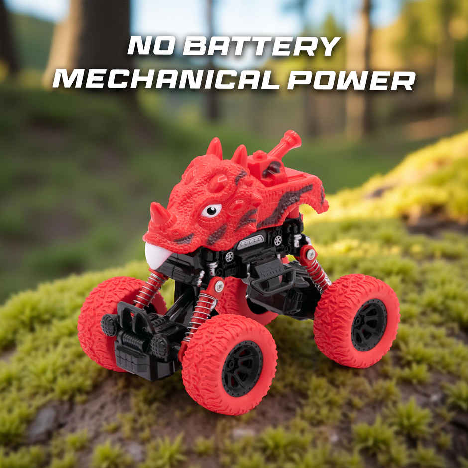 SEEDO No Battery Mechanical and Friction Power Pull Back Dino 1 | Red
