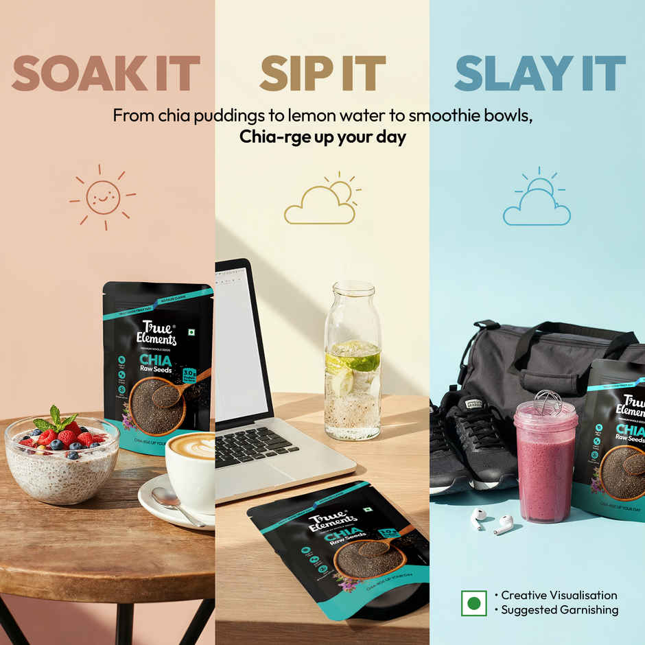 True Elements Instant Oats(Jar)(900gms) & True Elements Raw Chia Seeds(Pouch)(250gms) Combo