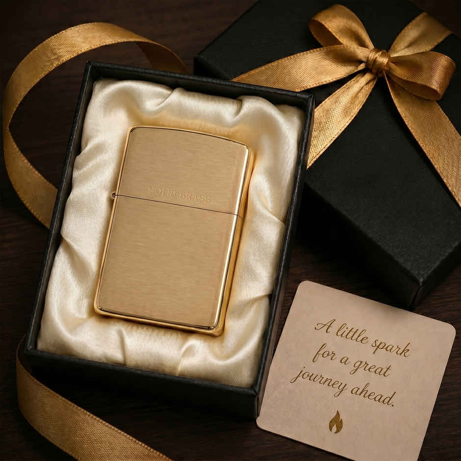 Zippo Classic Brushed Solid Brass Windproof Pocket Lighter