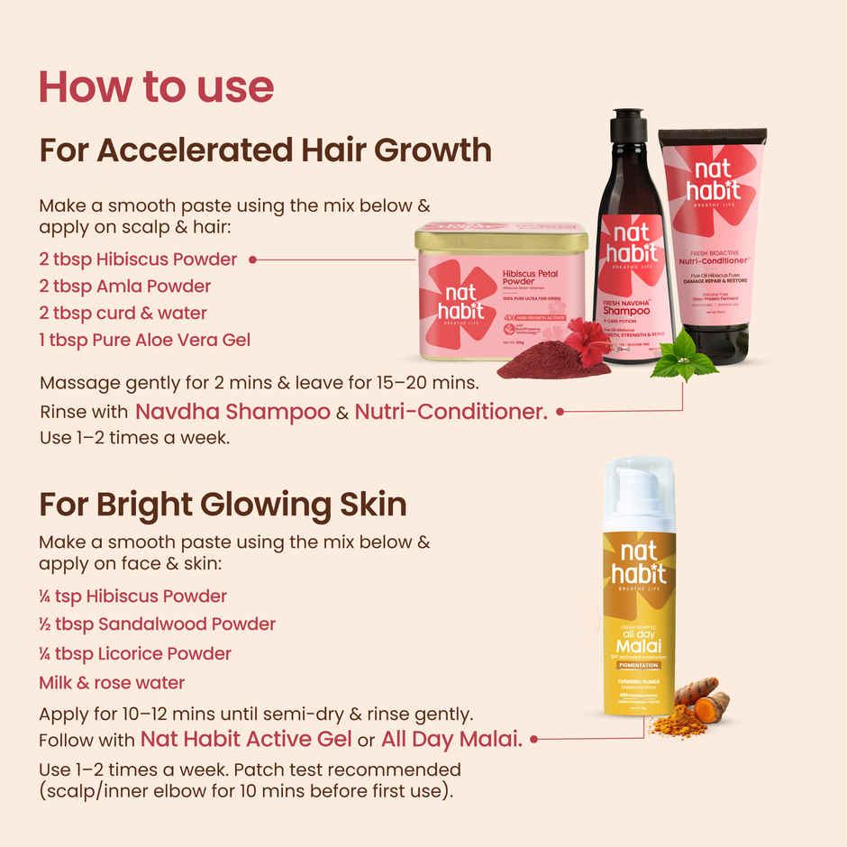 Nat Habit Natural Hibiscus Powder for Hair and Skin Care