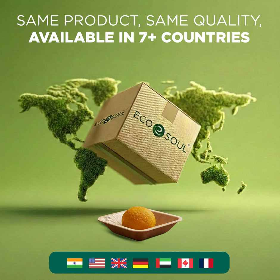 Palm Leaf Bowl | Square | 150 ml | 10 Count | Eco Soul