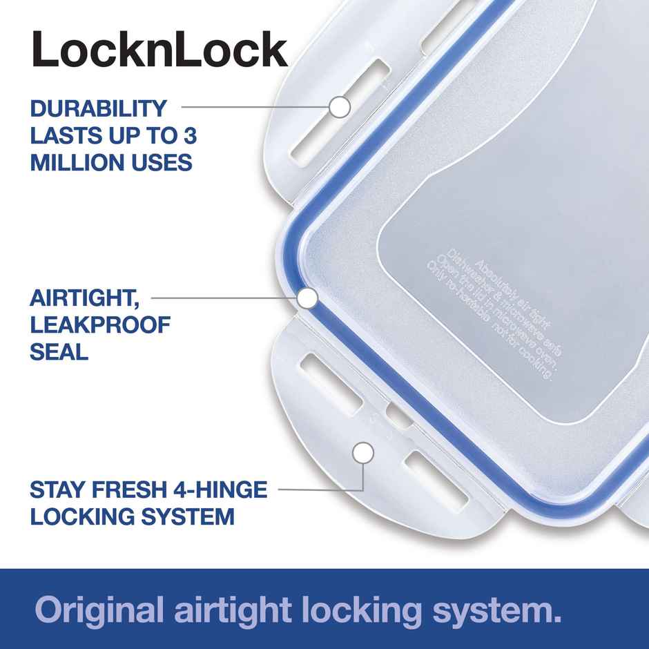 LocknLock Classics Tall Square Platic Food Container | Transparent - 2.6 L
