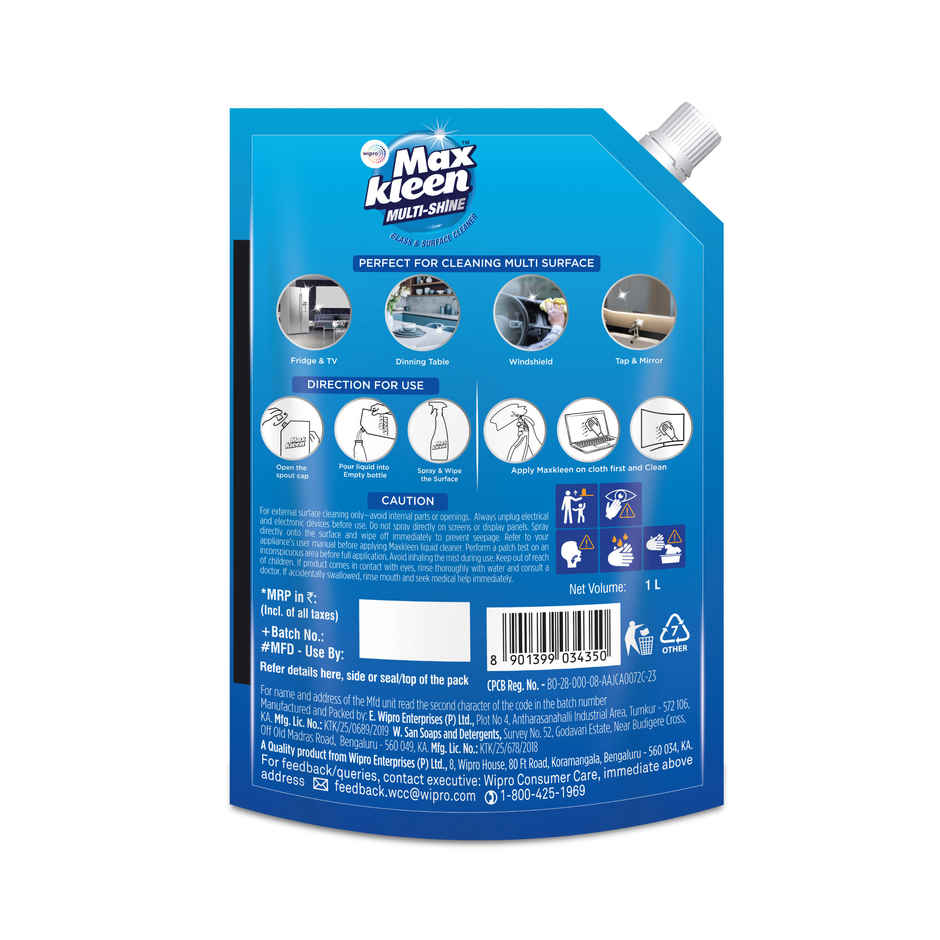 Maxkleen Multi Shine Cleaner | Refill | Glass & Surface Cleaner Liquid