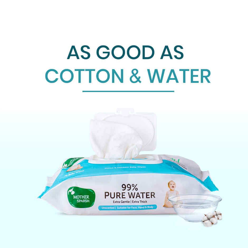 Mother Sparsh Baby Wipes (99% Pure Water Unscented)