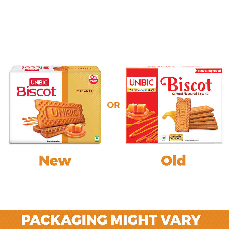 UNIBIC Biscot Caramel And Cinnamon Flavoured Atta Biscuits | Cholesterol-Free And Trans Fat-Free Combo