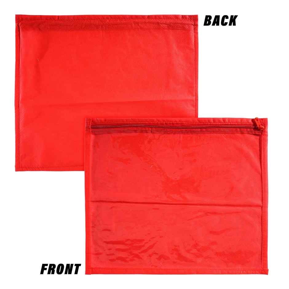 Kuber Industries Clothes Organizer For Wardrobe | Saree | Salwar Suit With Zip - Red