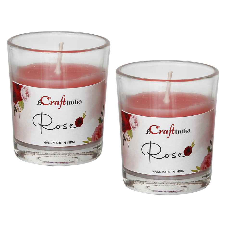 Glass Rose Scented Candles | Home Decor | Ecraftindia