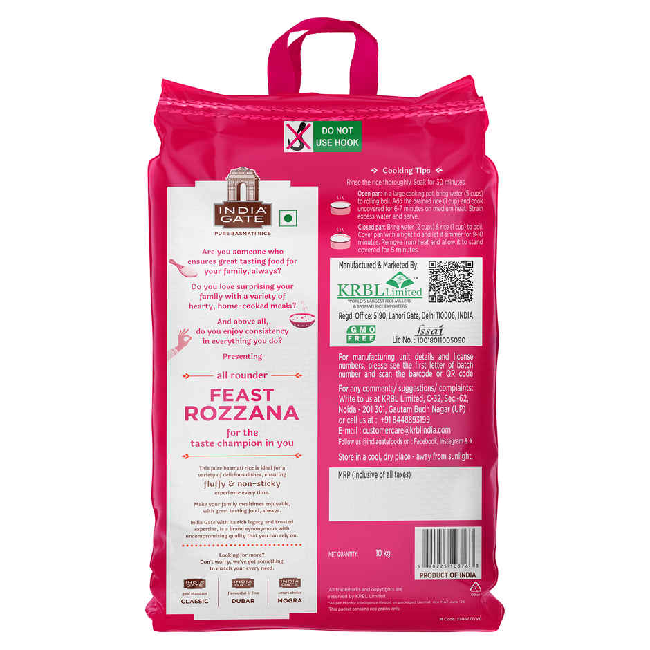 India Gate All Rounder Feast Rozzana Basmati Rice | Aged Rice | Fluffy and Non-Sticky