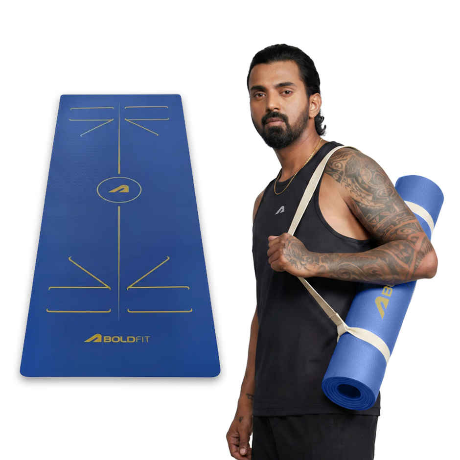 Boldfit TPE Yoga Mat Eco Friendly Non Slip | Carry Bag | Pro Green | 6 mm