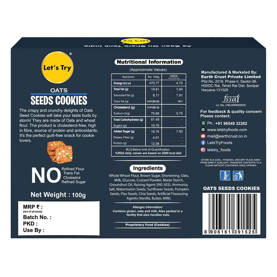 Let's Try Oats Seeds Cookies